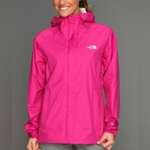 North Face HyVent Bright Pink Fully Lined Hooded Jacket Size XL Windbreaker